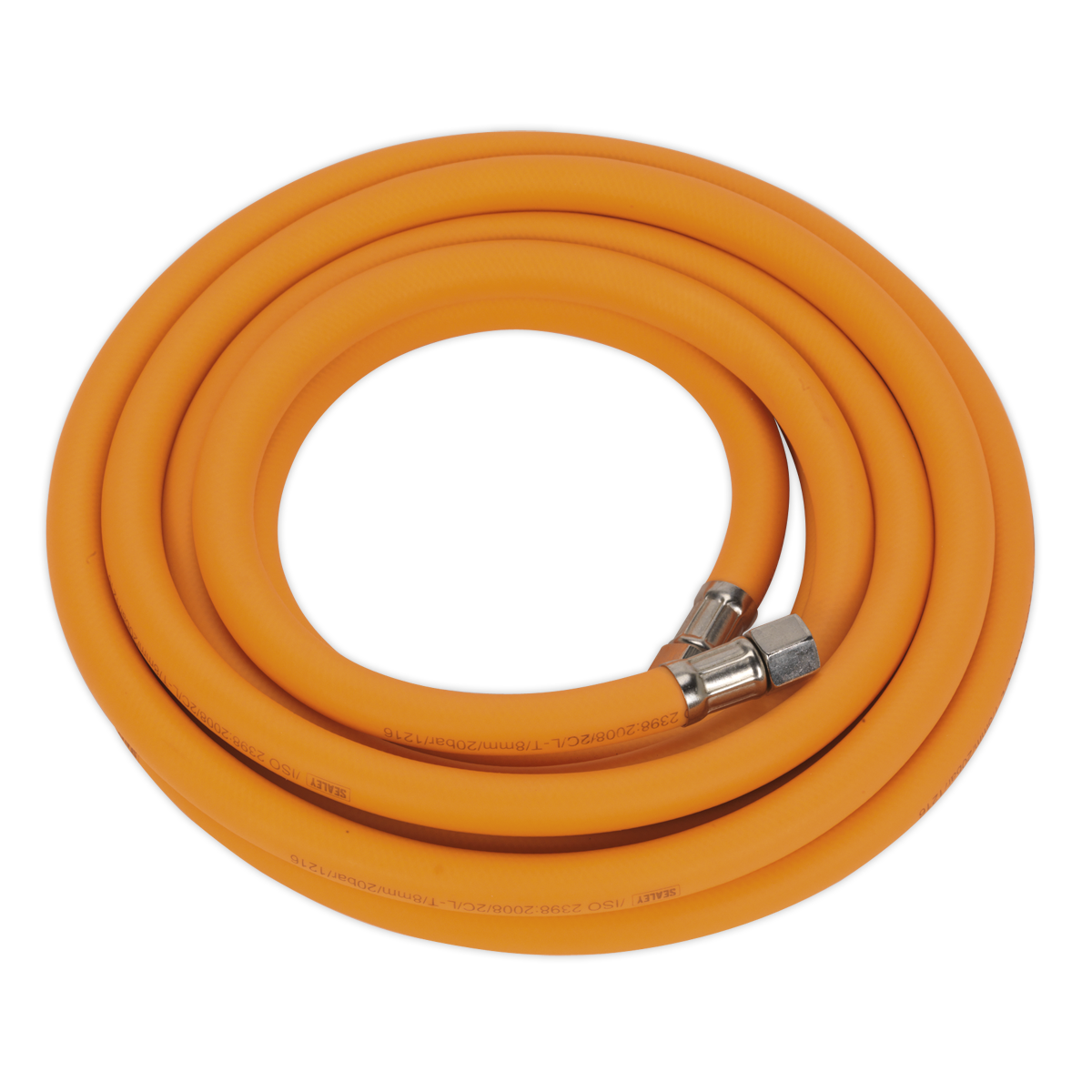 Sealey Air Hose 5m x ¯8mm Hybrid High-Visibility with 1/4"BSP Unions AHHC5