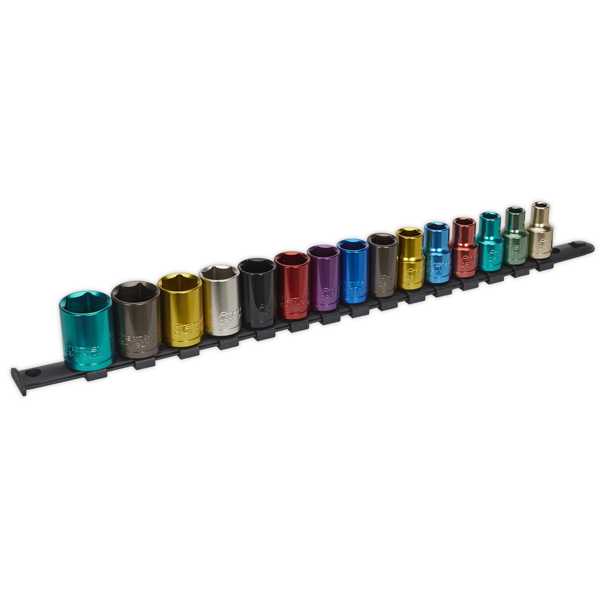 Sealey Multi-Coloured Socket Set 15pc 1/2"Sq Drive 6pt WallDrive¨ Metric AK2874