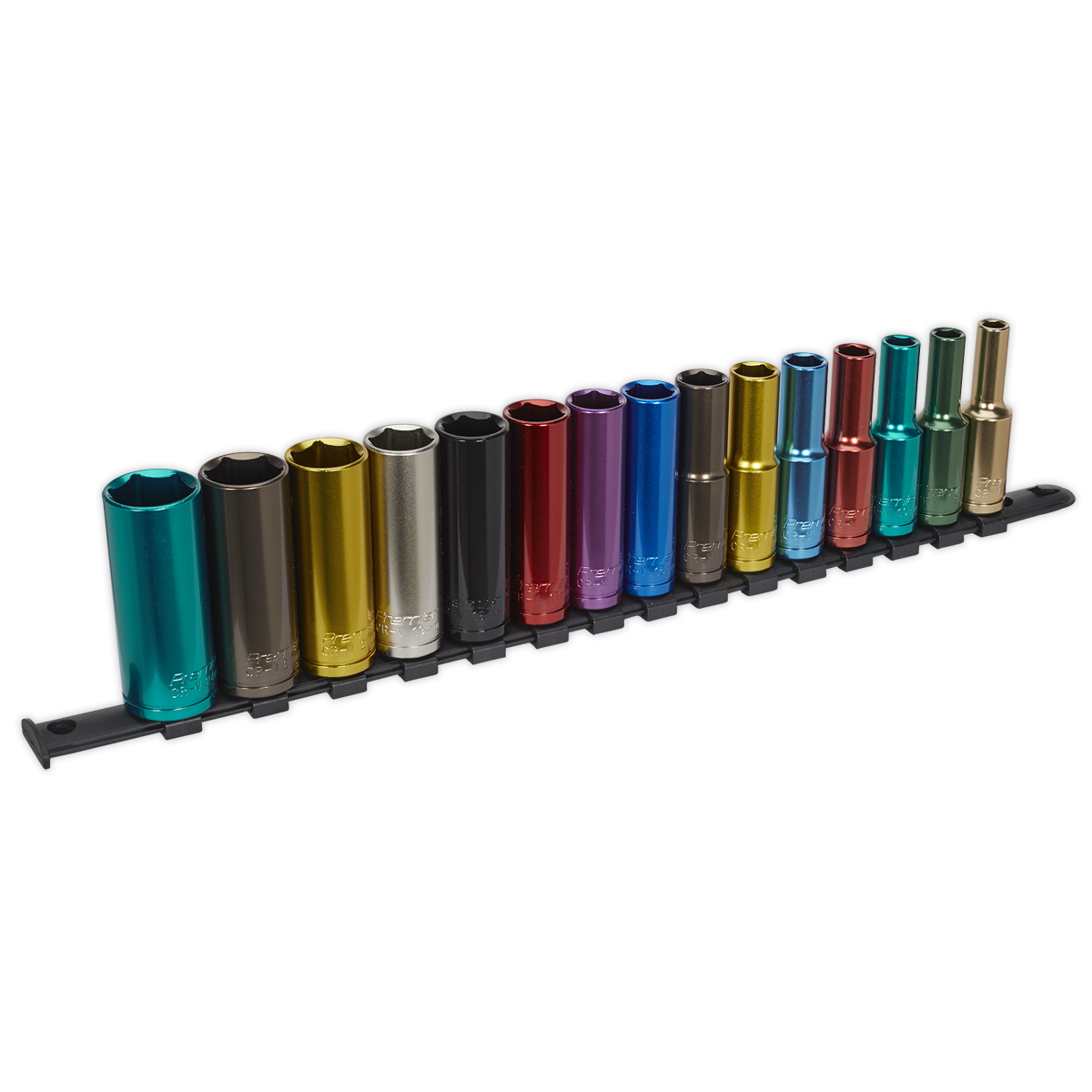 Sealey Multi-Coloured Socket Set 15pc 1/2"Sq Drive 6pt Deep WallDrive¨ Metric AK2874D