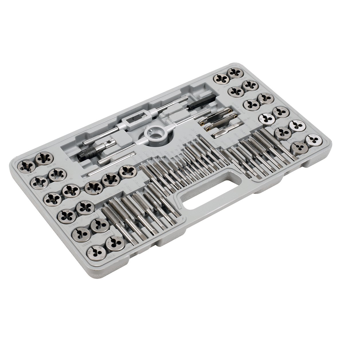 Tap & Die Set Metric & Imperial 60pc | High quality alloy steel taps and dies.¥ Set features both Metric and Imperial sizes. | toolforce.ie