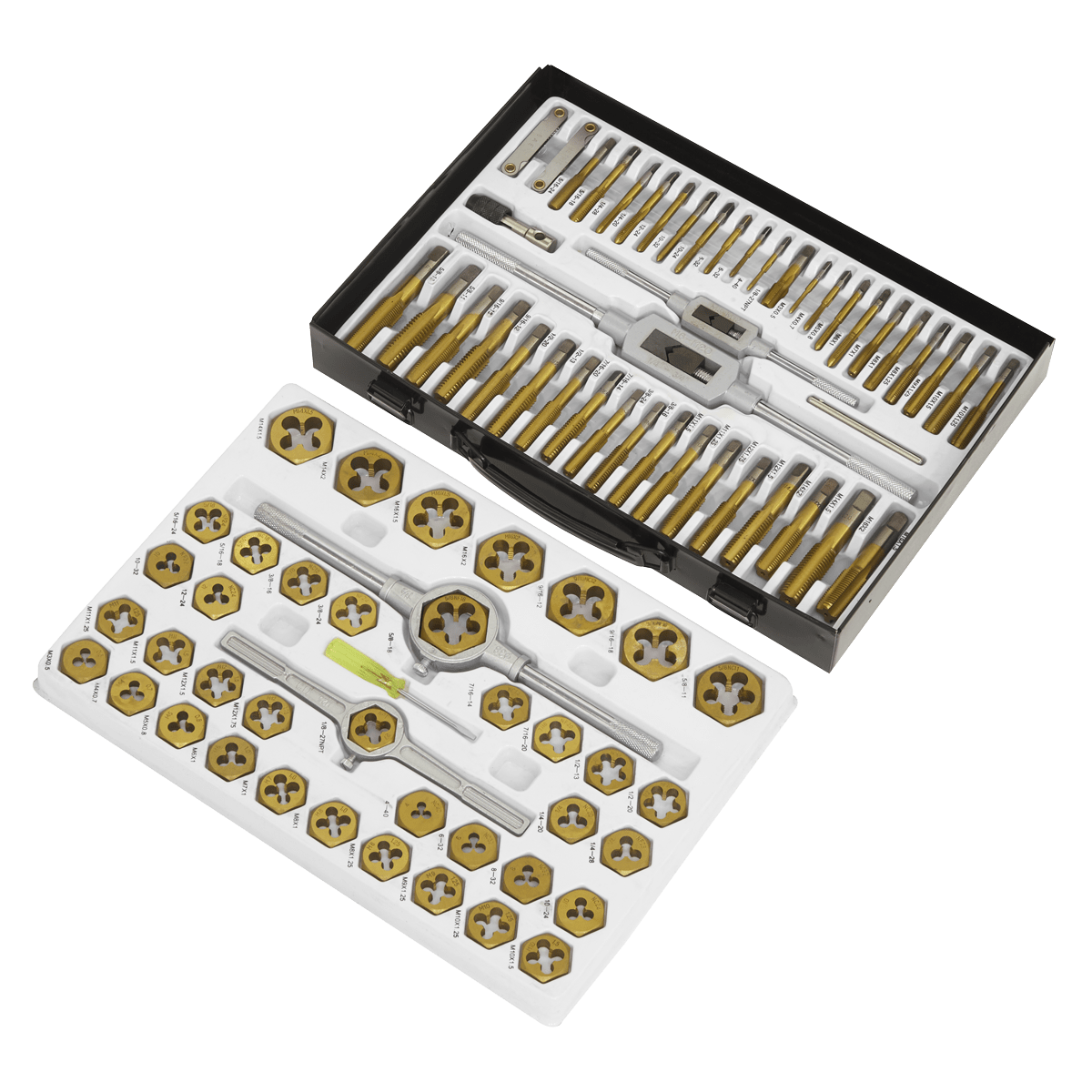 Tap & Die Set Hexagonal Metric & Imperial 86pc | High quality alloy steel taps and dies. | toolforce.ie