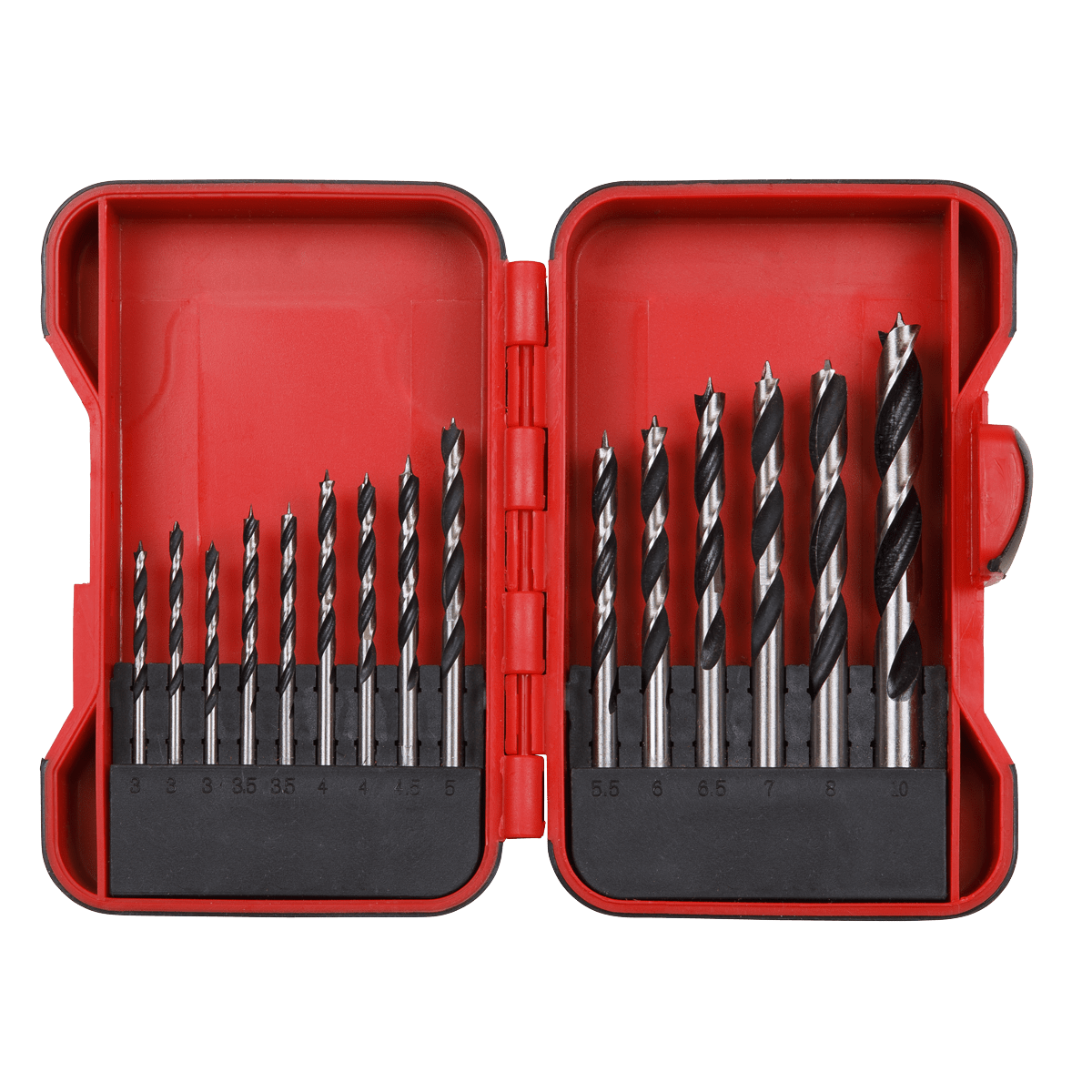 Sealey Brad Point Wood Drill Bit Set 15pc AK3715W