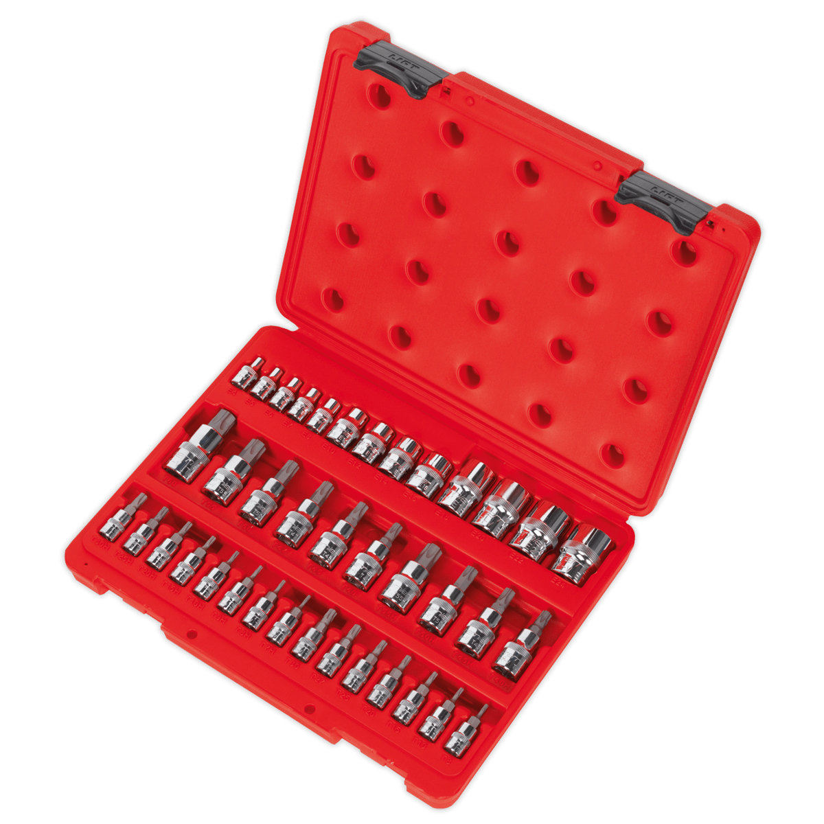 TRX-Star* Socket & Security Socket Bit Set 38pc 1/4", 3/8" & 1/2"Sq Drive | Drop-forged Chrome Vanadium steel sockets with S2 steel TRX-Star* bits. | toolforce.ie