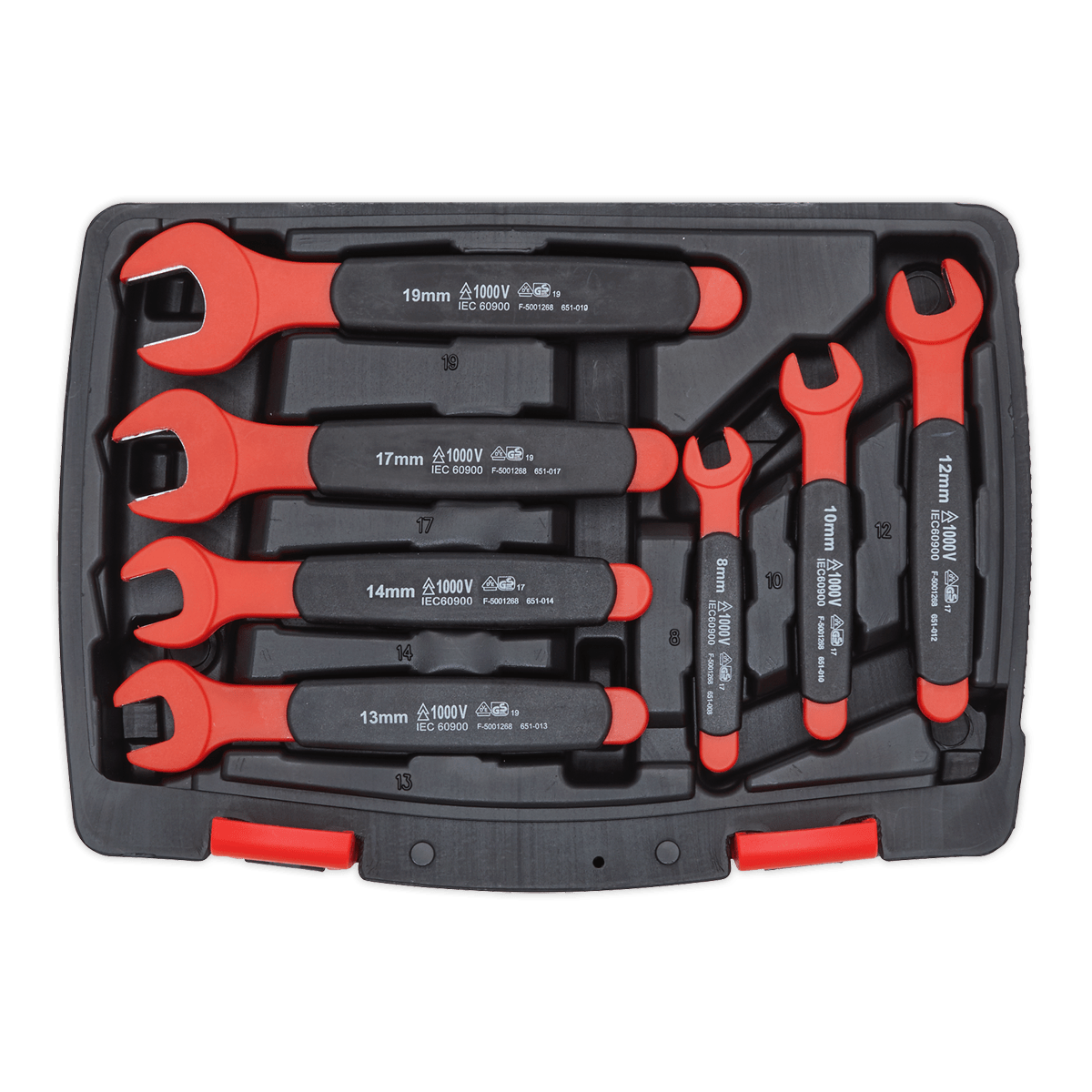 Sealey Insulated Open-End Spanner Set 7pc VDE Approved AK63171