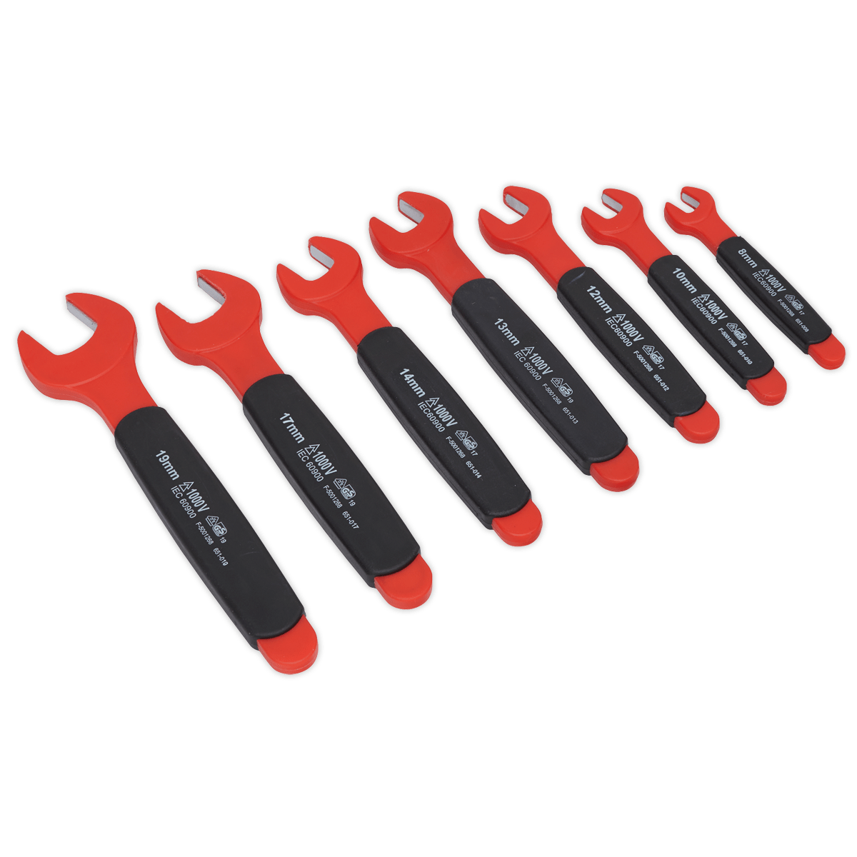 Sealey Insulated Open-End Spanner Set 7pc VDE Approved AK63171