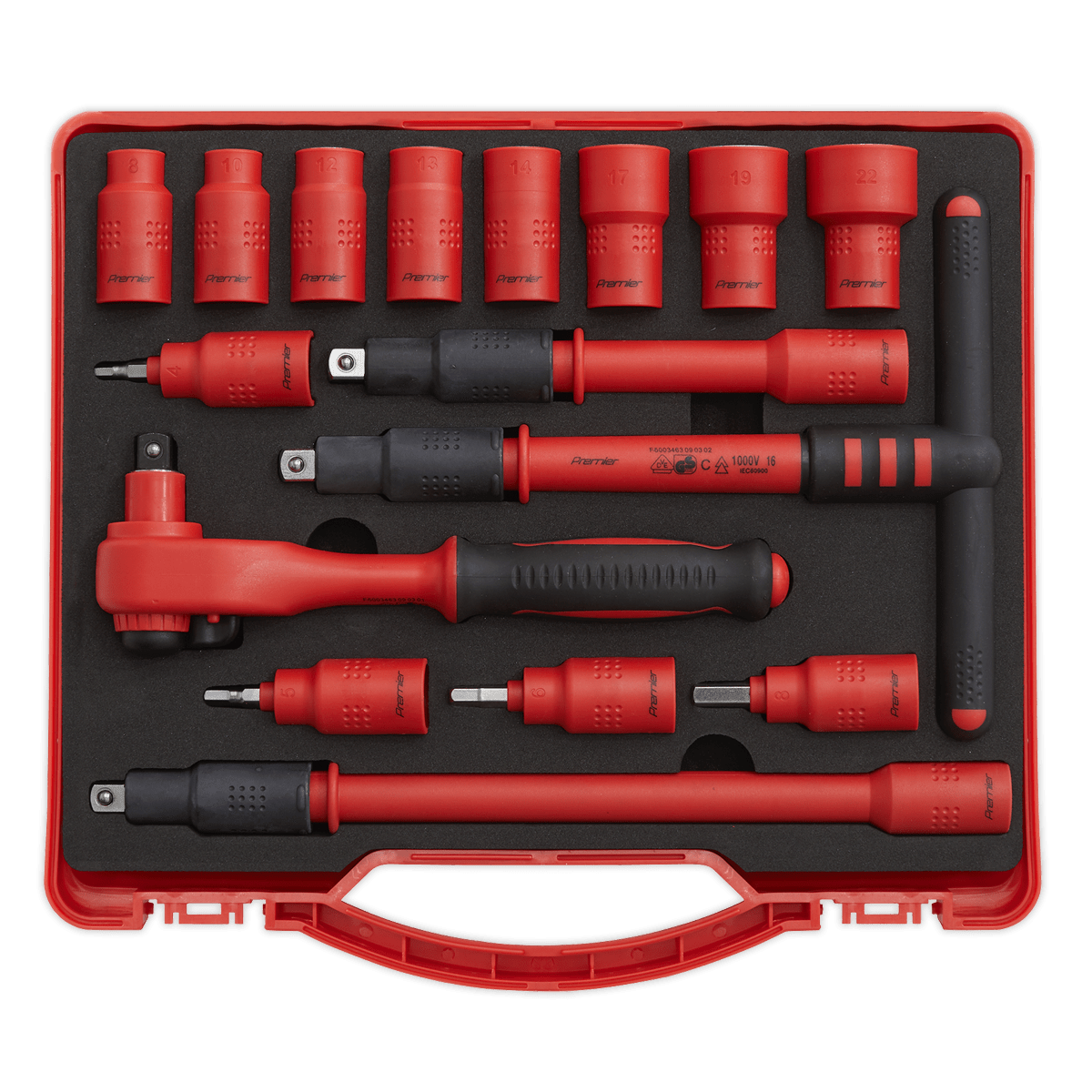 VDE approved insulated 16 piece socket set