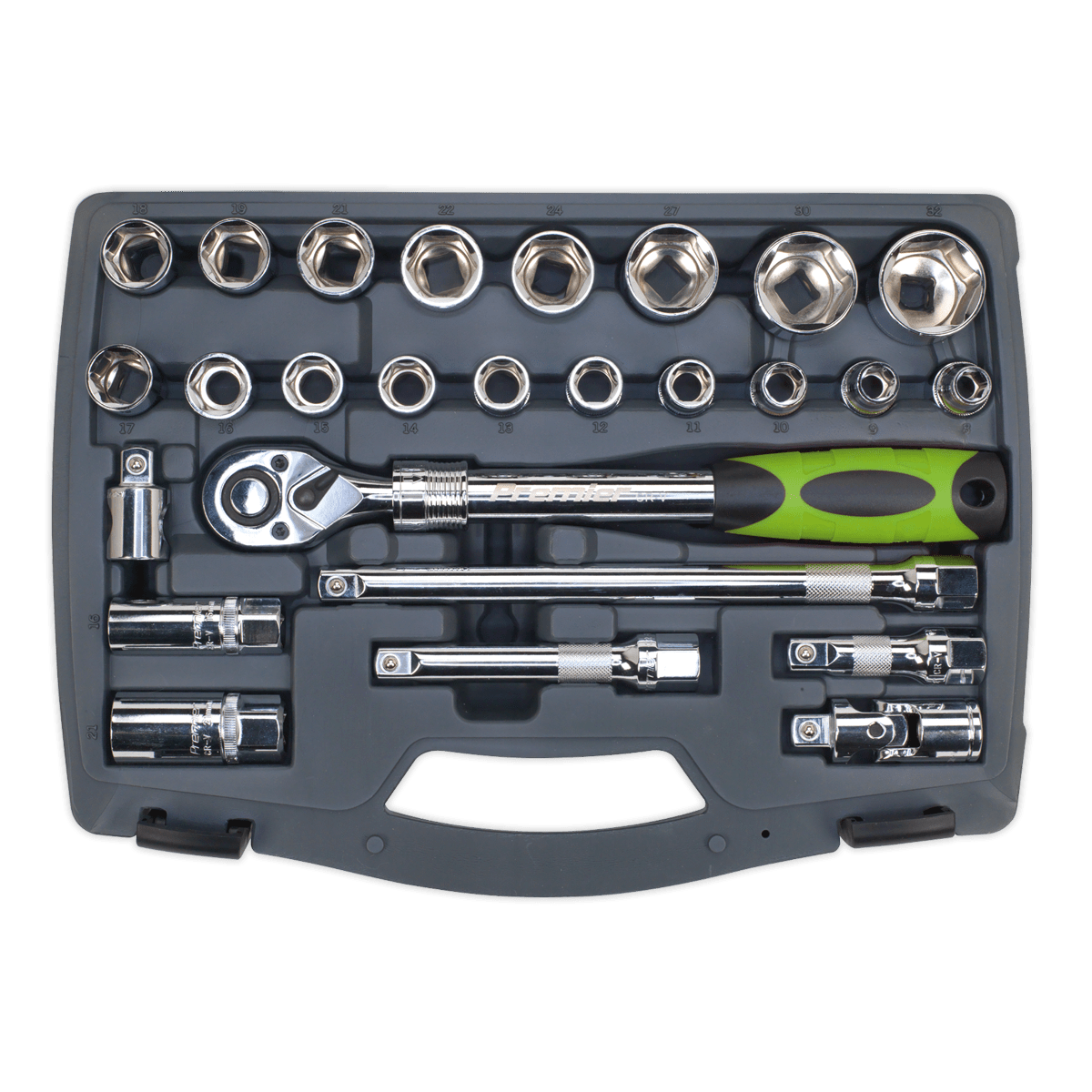 Sealey Socket Set 26pc 1/2"Sq Drive 6pt WallDrive¨ Metric AK7961