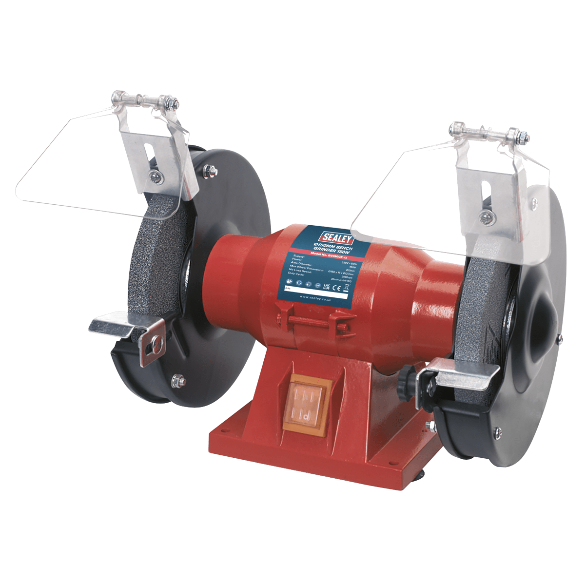 Bench Grinder 150mm 150W/230V | Compact bench grinder with powerful induction motor for general workshop use. | toolforce.ie
