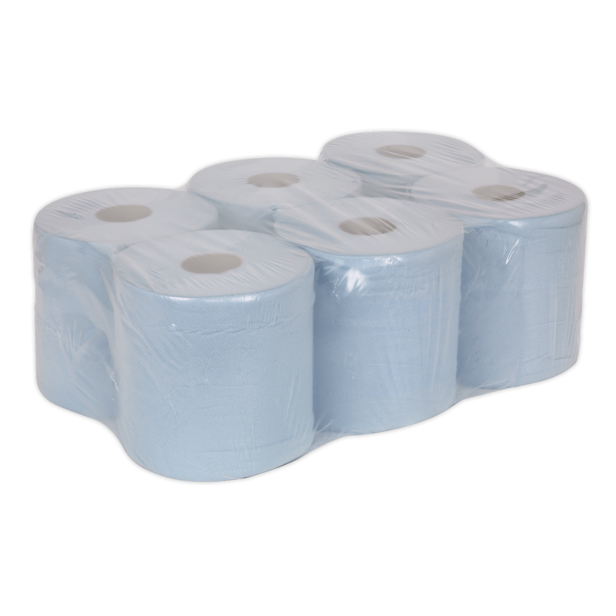 Sealey Paper Roll Blue 2-Ply Embossed 150m Pack of 6 BLU150