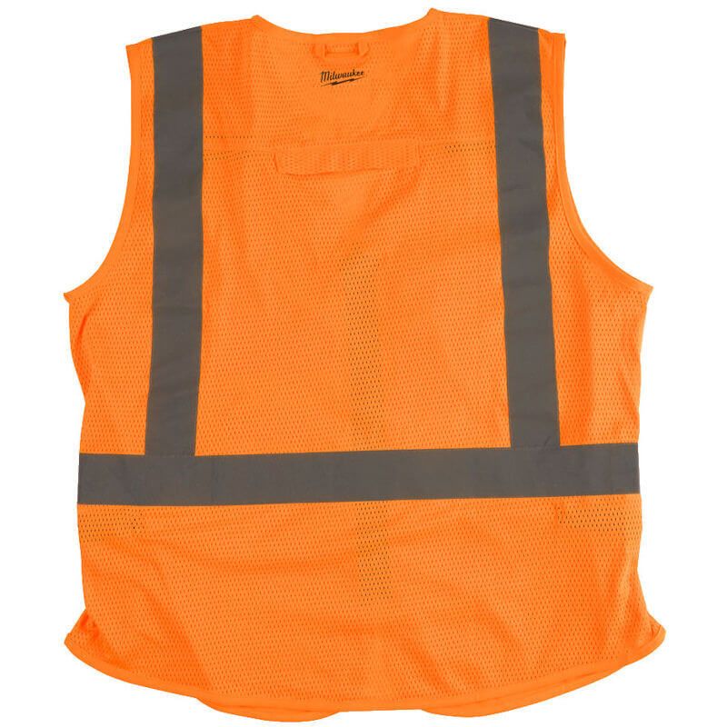 Milwaukee Hi-Visability Vest Orange, Quick internal size adjustment.