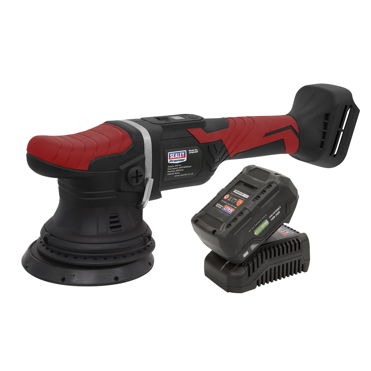 Sealey Cordless Orbital Polisher Kit 20V SV20 Series 125mm CP20VOPKIT