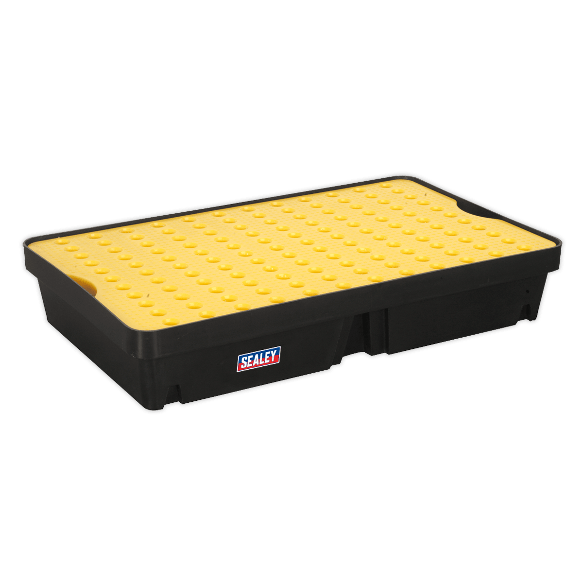 Spill Tray 60L with Platform | Manufactured from high-density polyethylene, making the spill tray ideal for catching and preventing oil and chemical spillages. | toolforce.ie