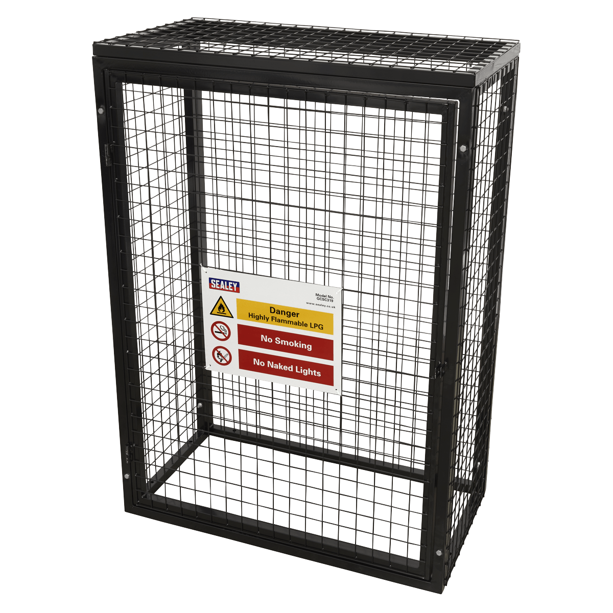 Safety Cage - 3 x 19kg Gas Cylinders | Powder coated galvanised 30mm box frame with 50 x 50 x 3 wire mesh. | toolforce.ie