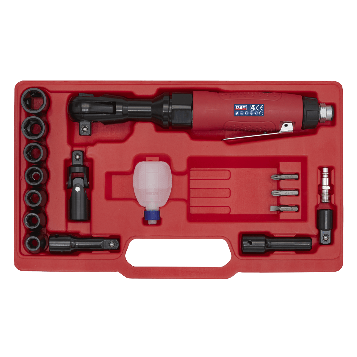 Sealey Air Ratchet Wrench Kit 1/2"Sq Drive GSA21KIT