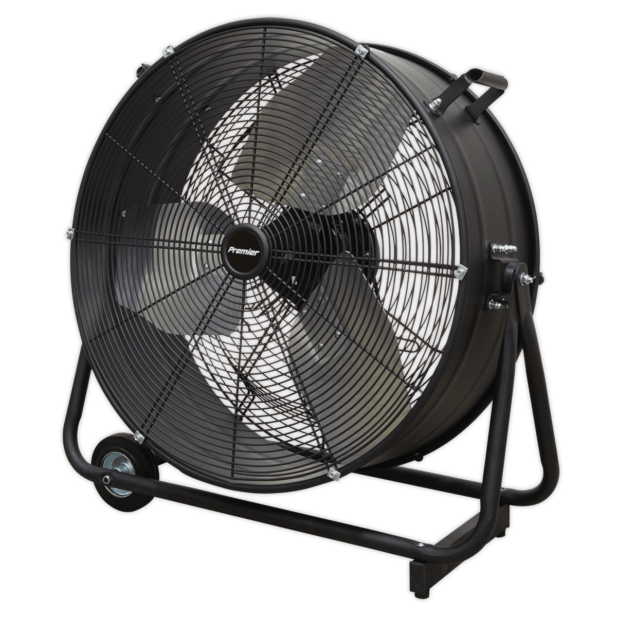 Industrial High Velocity Drum Fan 24" 230V - Premier | High efficiency industrial fans with improved motor and blade design resulting in higher velocity with up to 30% more area coverage and reach. | toolforce.ie