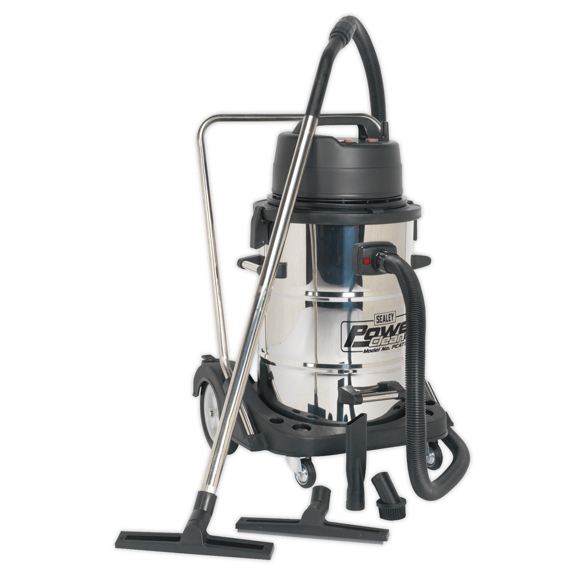 Vacuum Cleaner Industrial Wet & Dry 77L Stainless Steel Drum with Swivel Emptying 2400W | High powered, lightweight industrial unit. | toolforce.ie