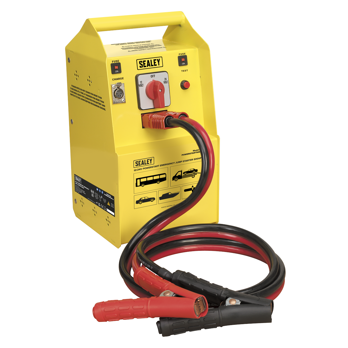 PowerStart Emergency Jump Starter 500hp Start 12/24V | Heavy-duty steel case, high power US manufactured battery and industrial quality switchgear make this model suitable for starting most vehicles. | toolforce.ie
