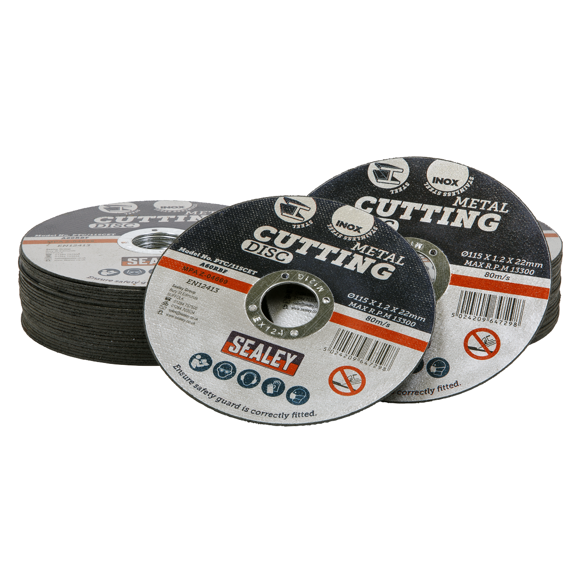 Sealey Cutting Disc Ø115 x 1.2mm 22mm Bore - Pack of 50 PTC115CET50