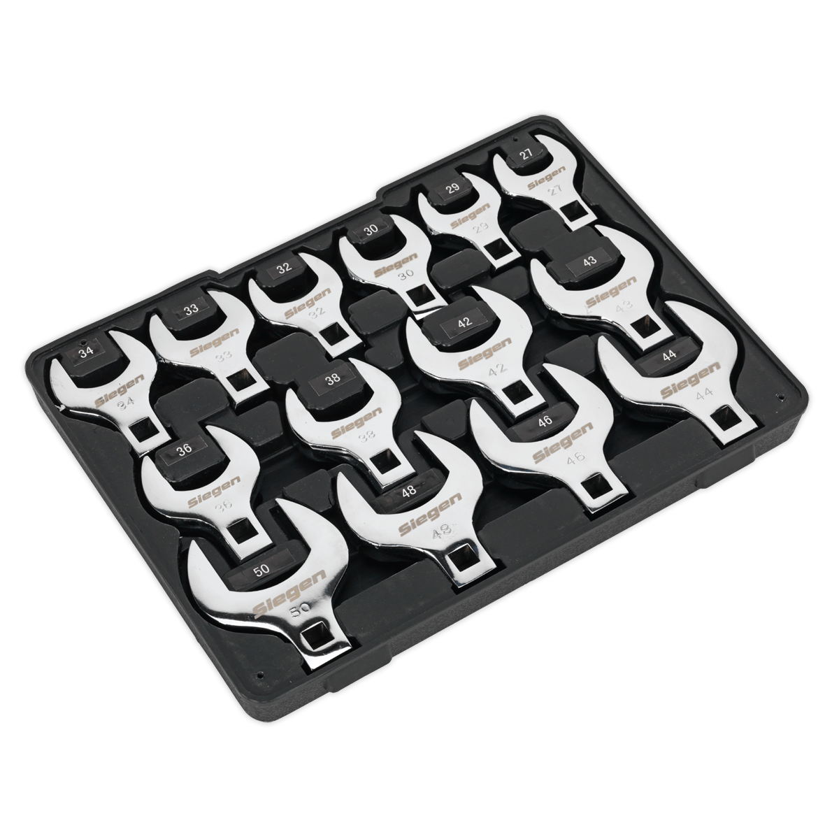 Sealey Crow's Foot Open End Spanner Set 14pc 1/2"Sq Drive Metric S01109