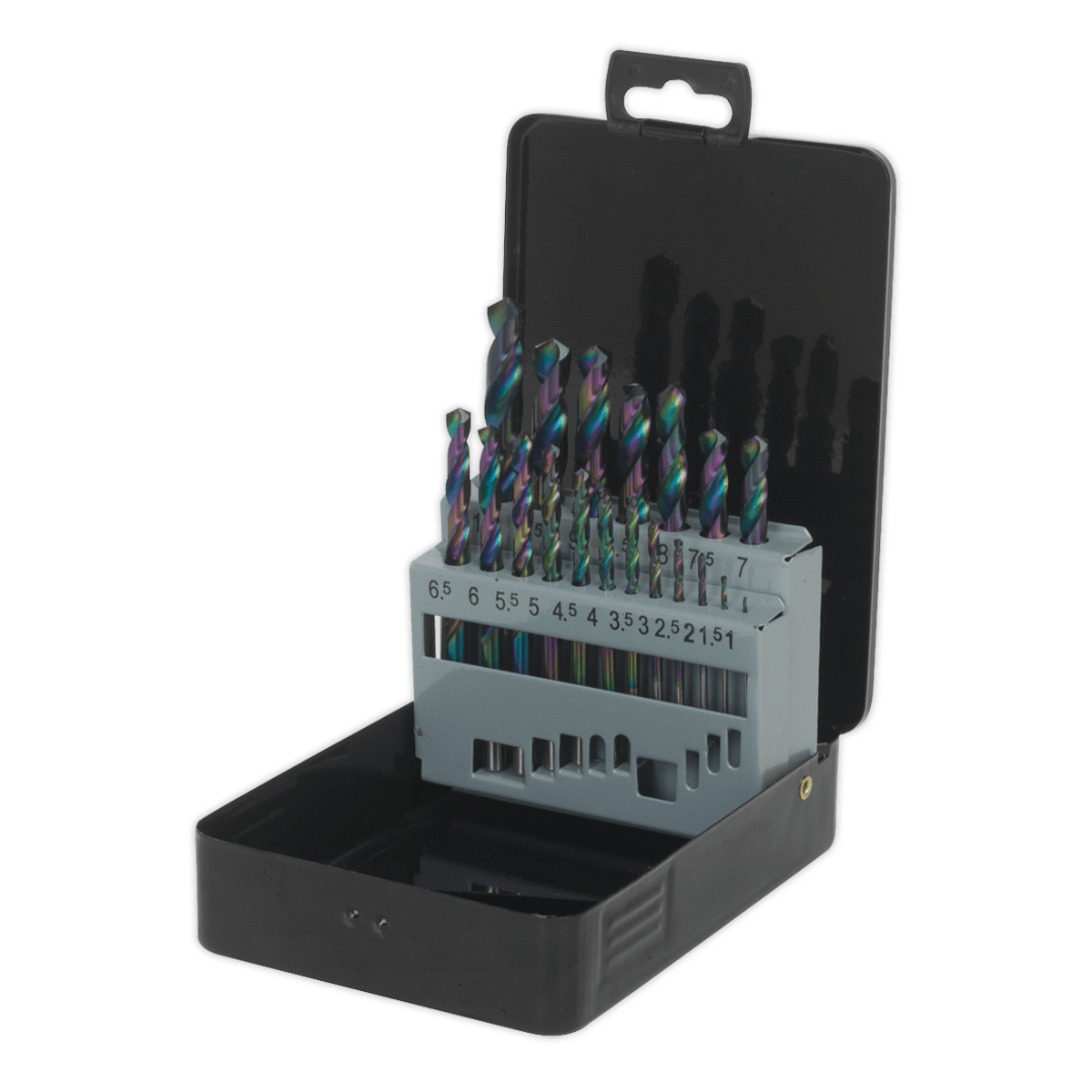 HSS Drill Bit Set 19pc Edge Ground Metric DIN 338 | Edge ground HSS drill bits manufactured to DIN 338, with a coating to help reduce friction and heat. | toolforce.ie