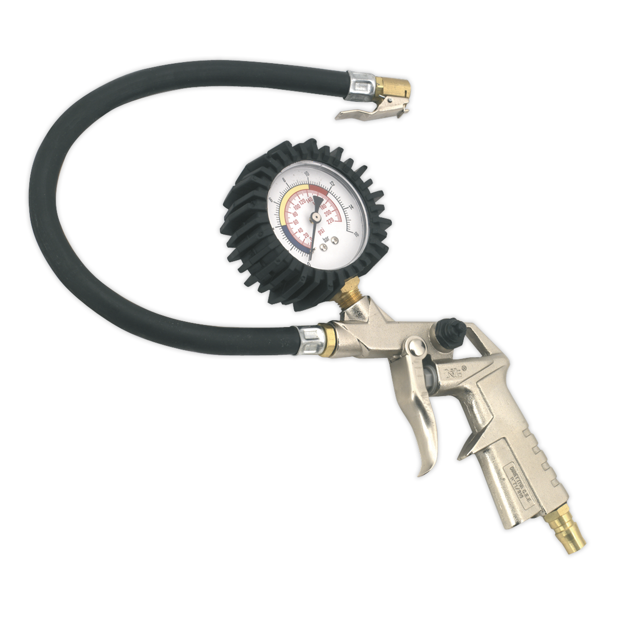 Sealey, Tyre Inflator, with Clip-On Connector, SA924, air tools, clip-on connector, wheel pump, trye pump, garage pump