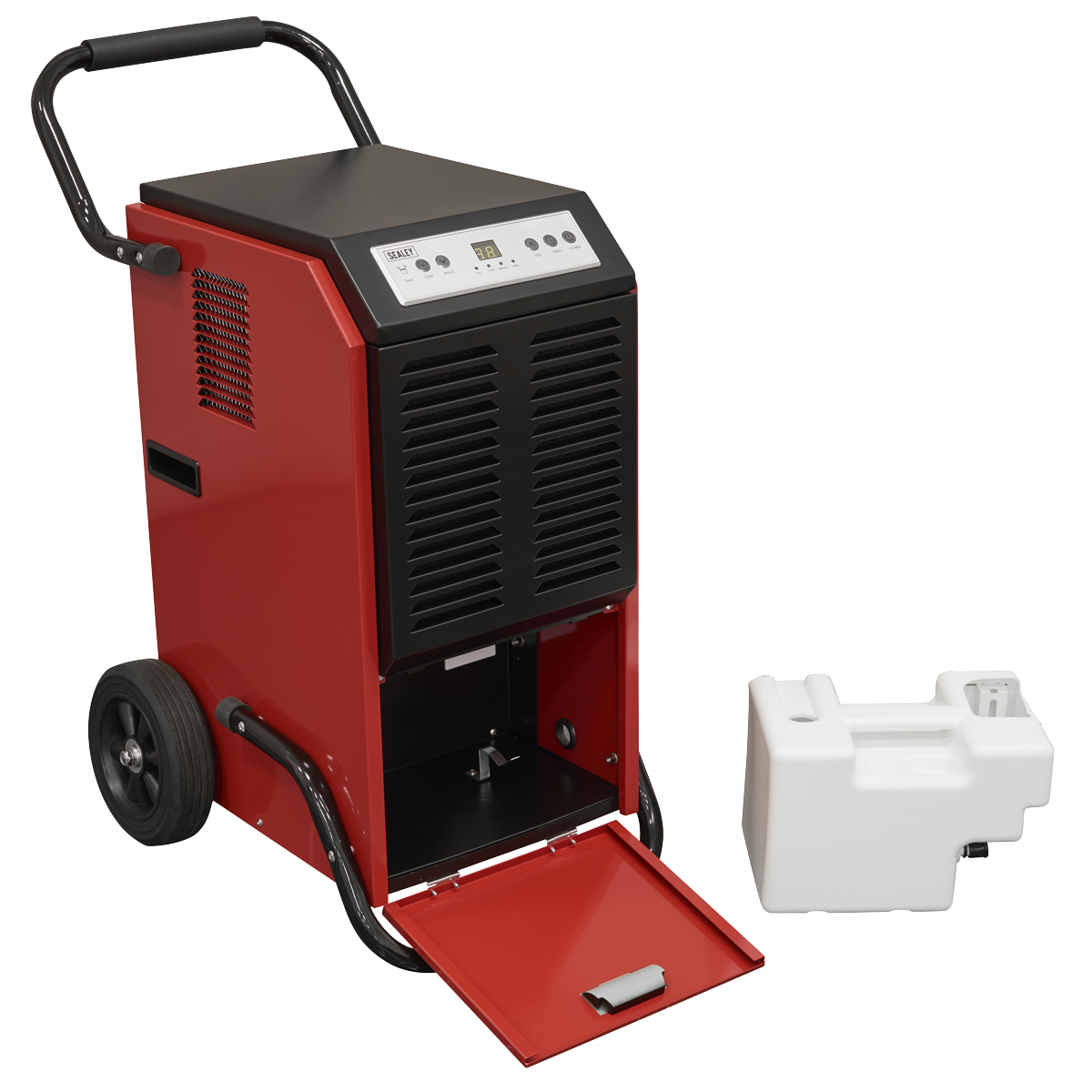 Powerful dehumidification capacity, extracts up to 70 litres of water per day.