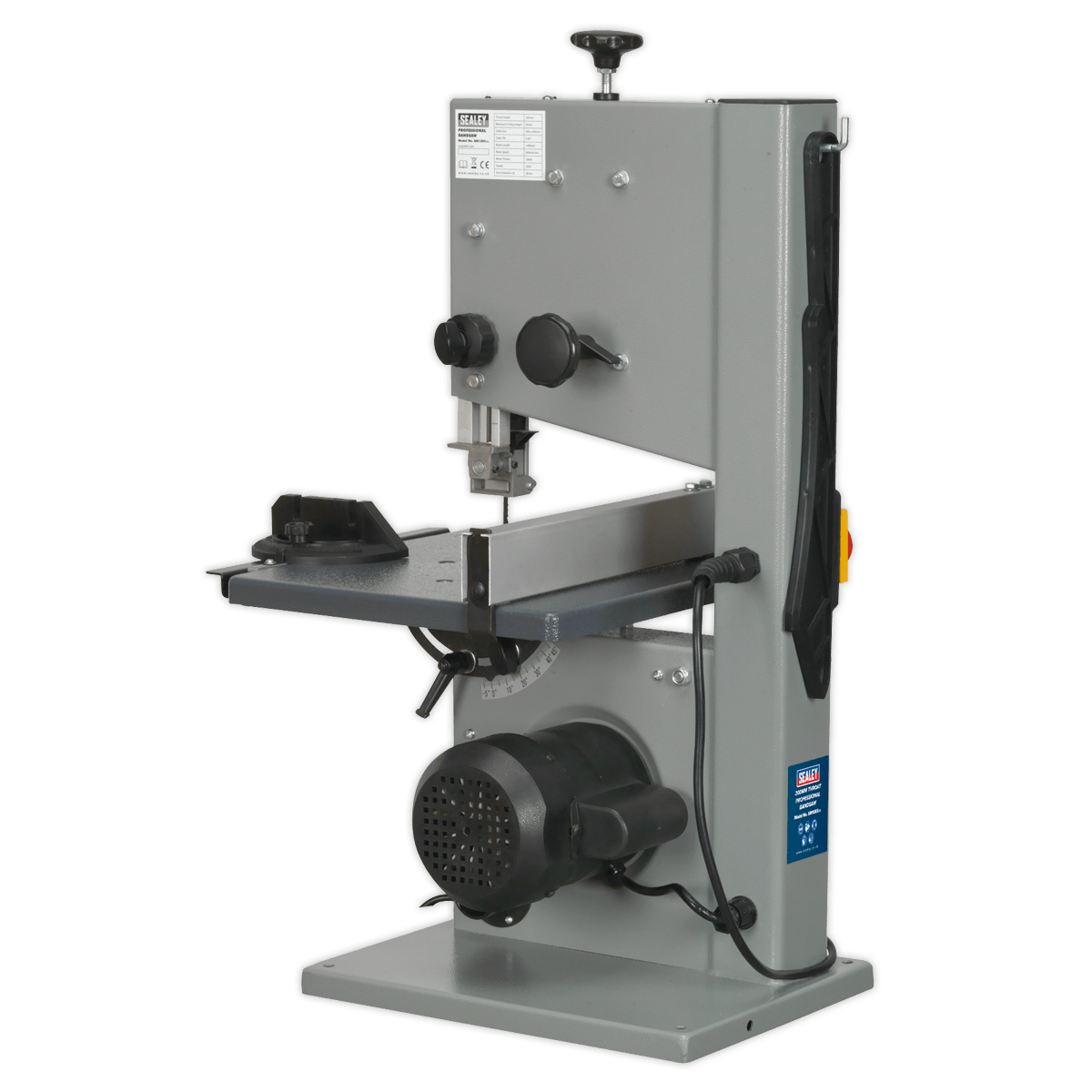 Professional Bandsaw 200mm | Steel chassis with locking blade wheel covers. | toolforce.ie