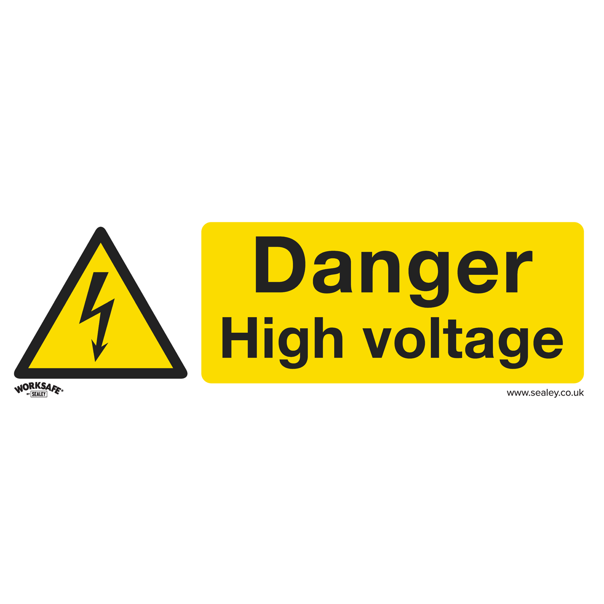 Sealey Warning Safety Sign - Danger High Voltage - Rigid Plastic - Pack of 10 SS48P10