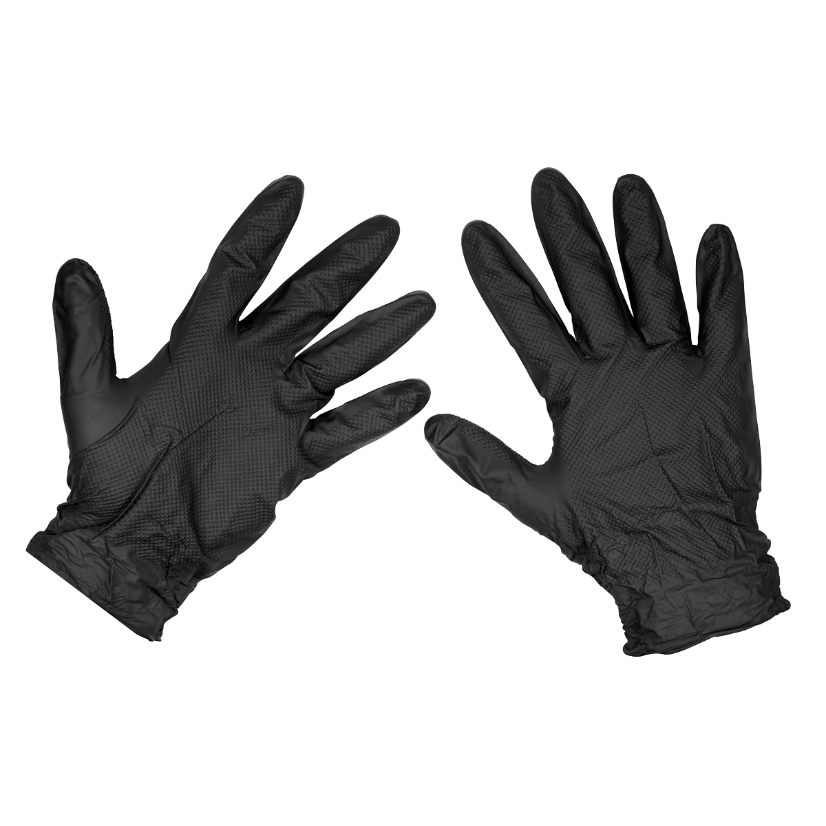Sealey Black Diamond Grip Extra-Thick Nitrile Powder-Free Gloves X Large - Pack of 50 SSP57XL