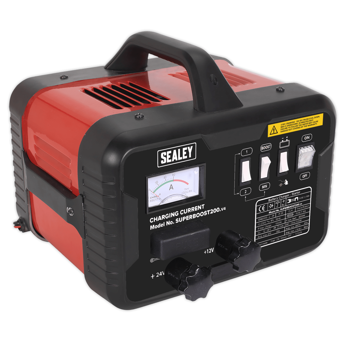 Starter/Charger 200/45Amp 12/24V 230V | Combination unit capable of both charging batteries and providing boost power to help start vehicles with flat batteries. | toolforce.ie