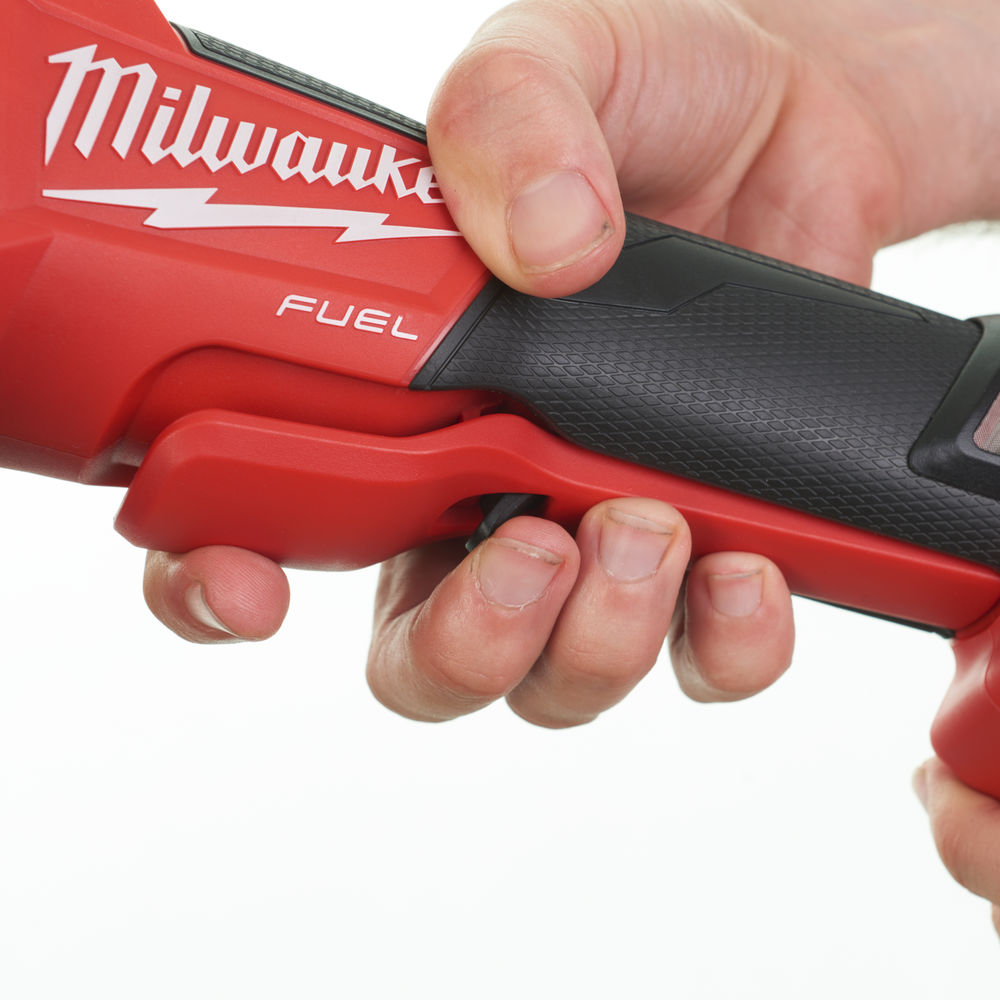 Milwaukee safety switch on angle grinder