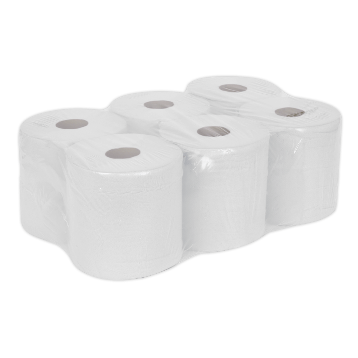 Sealey Paper Roll White 2-Ply Embossed 150m Pack of 6 WHT150
