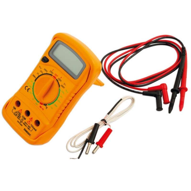 able to measure DC and AC voltage, DC current, resistance and testing diodes.