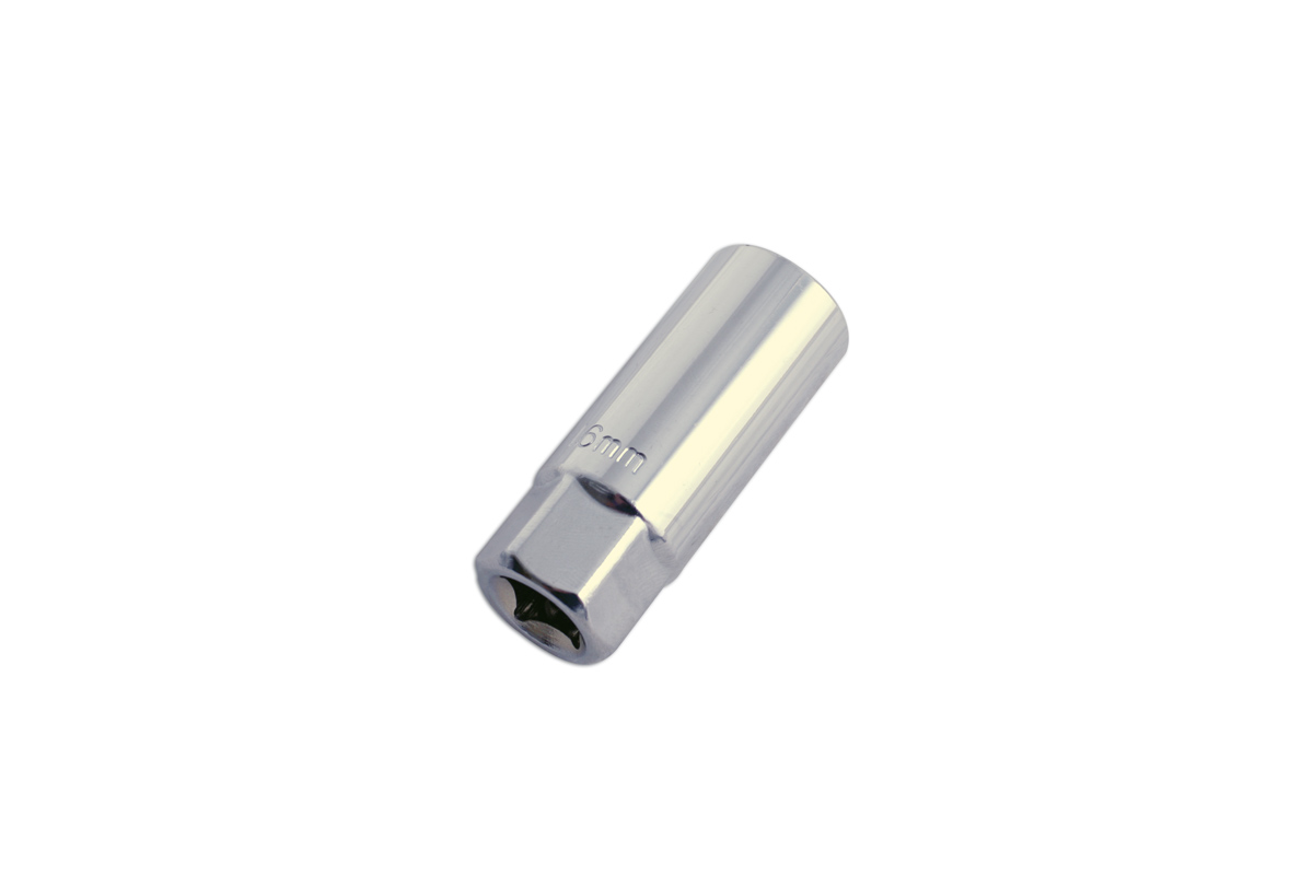 socket is made of chrome vanadium and has a rubber insert to protect and hold the spark plug for safe, secure removal.