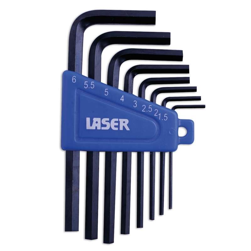 Laser Metric Hex Key Set 8pc LA0268