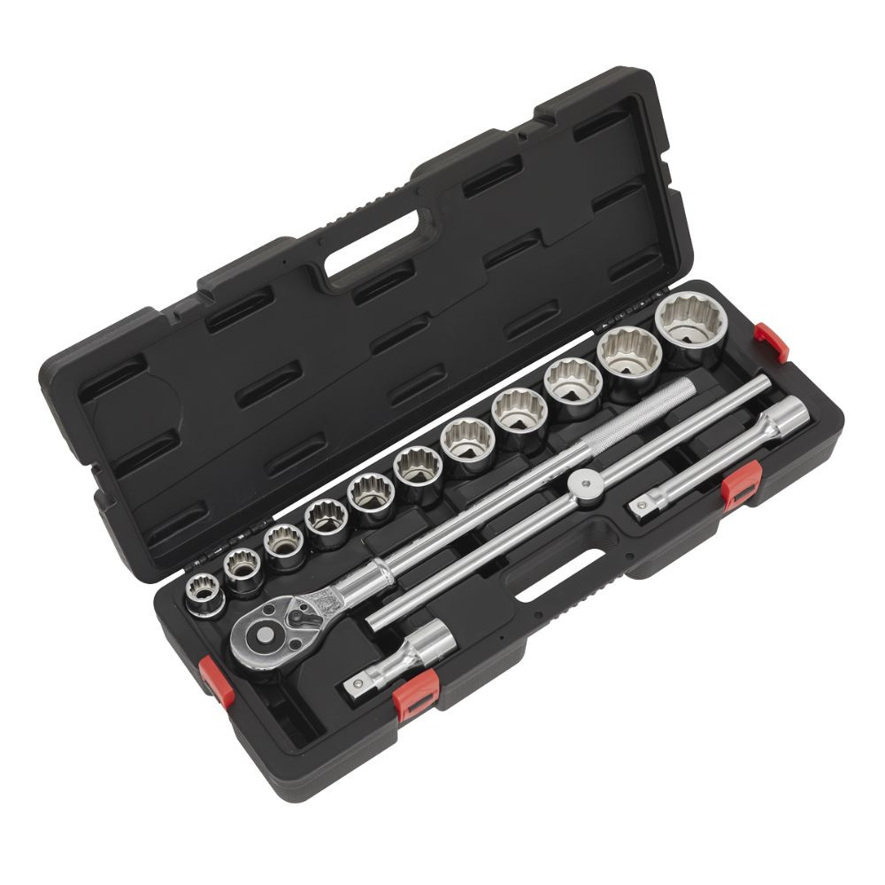 Sealey Socket Set 3/4"Sq Drive 12-point WallDrive® 15pc Metric AK2583