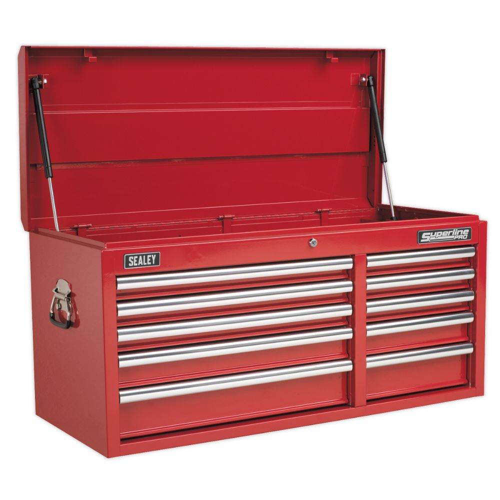 Sealey Topchest 10 Drawer with Ball-Bearing Slides Heavy-Duty - Red AP41110