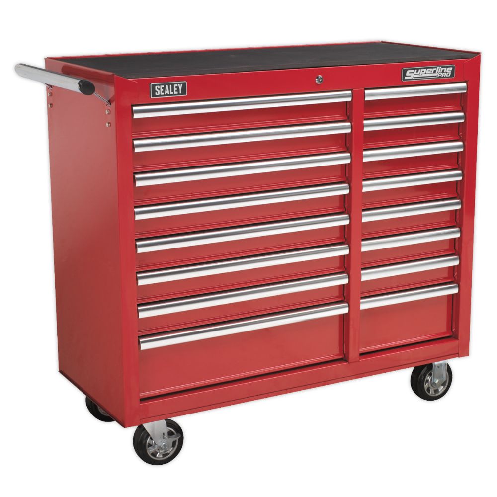 Sealey Rollcab 16 Drawer with Ball-Bearing Slides Heavy-Duty - Red AP41169