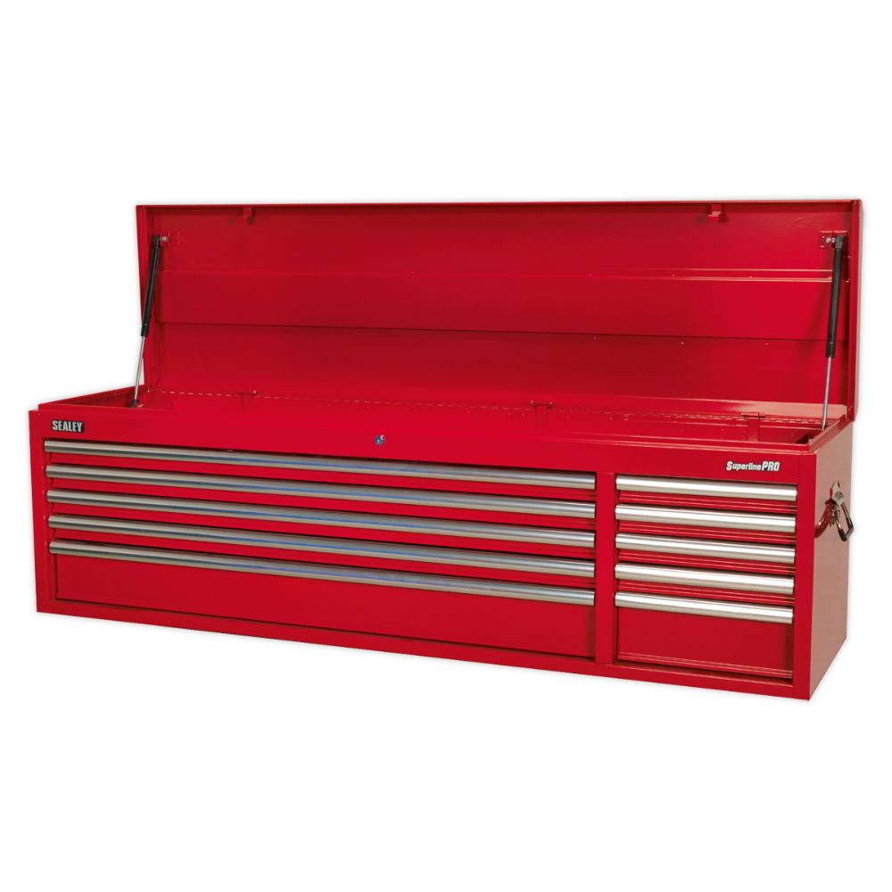 Sealey Topchest 10 Drawer with Ball-Bearing Slides Heavy-Duty - Red AP6610