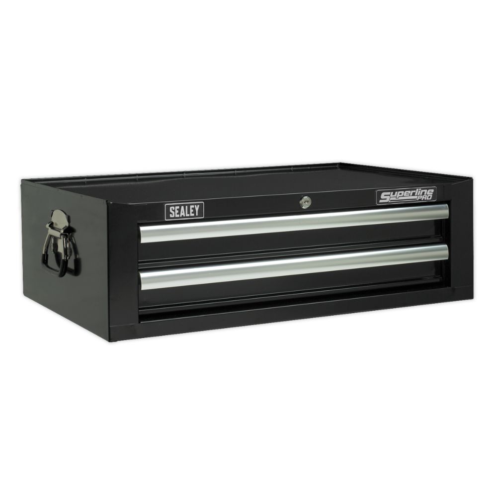 Sealey Topchest, Mid-Box & Rollcab Combination 14 Drawer with Ball-Bearing Slides - Black APSTACKTB