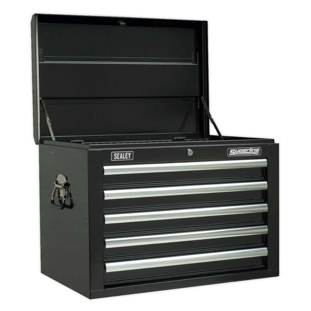 Sealey Topchest, Mid-Box & Rollcab Combination 14 Drawer with Ball-Bearing Slides - Black APSTACKTB