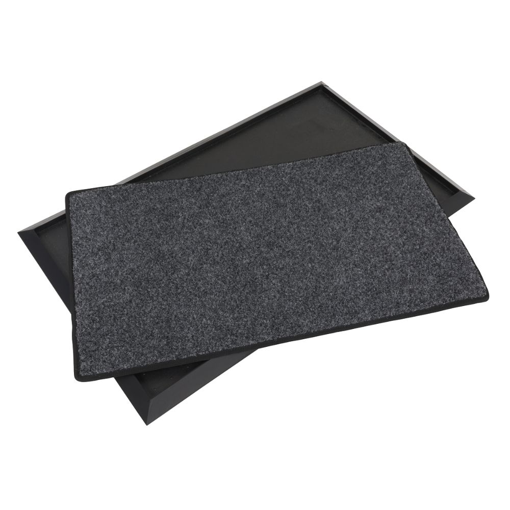 Sealey Rubber Disinfection Mat With Removable Polyester Carpet 450 x 750mm DRM01