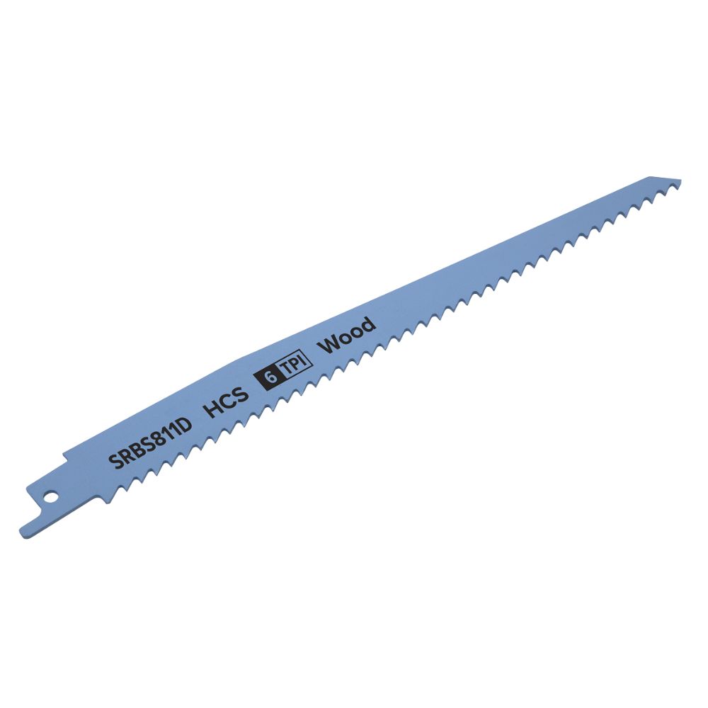 Sealey Reciprocating Saw Blade Clean Wood 200mm 6tpi - Pack of 5 SRBS811D