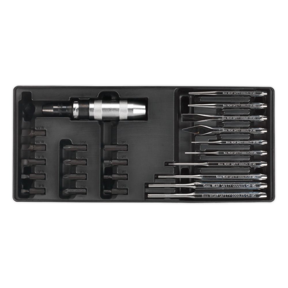 Sealey Tool Tray with Punch & Impact Driver Set 25pc TBT18