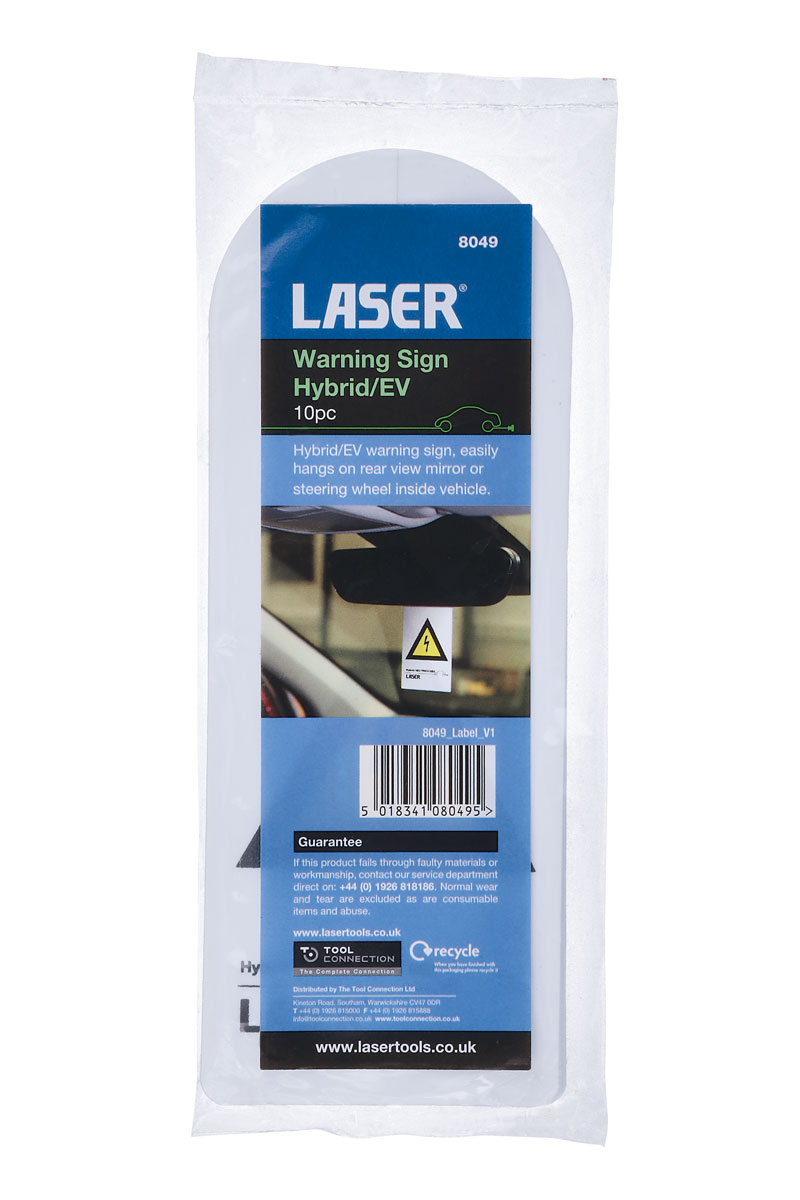 Laser Hybrid/EV Warning Sign 10pc 8049