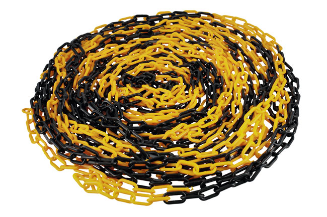 Laser Set of 6 Posts & Bases with Chain (Black/Yellow) 61609