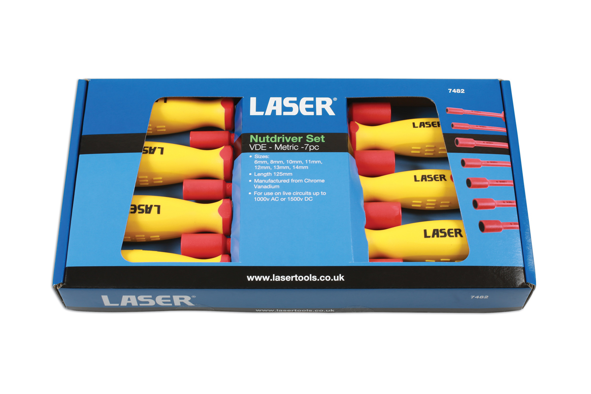 Laser Insulated Nut Driver Set 7pc 7482