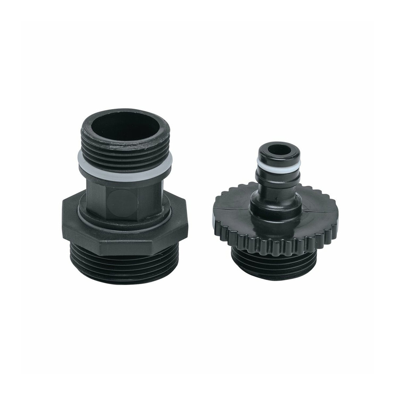 two connectors included with Draper battery powered water garden pump 08097