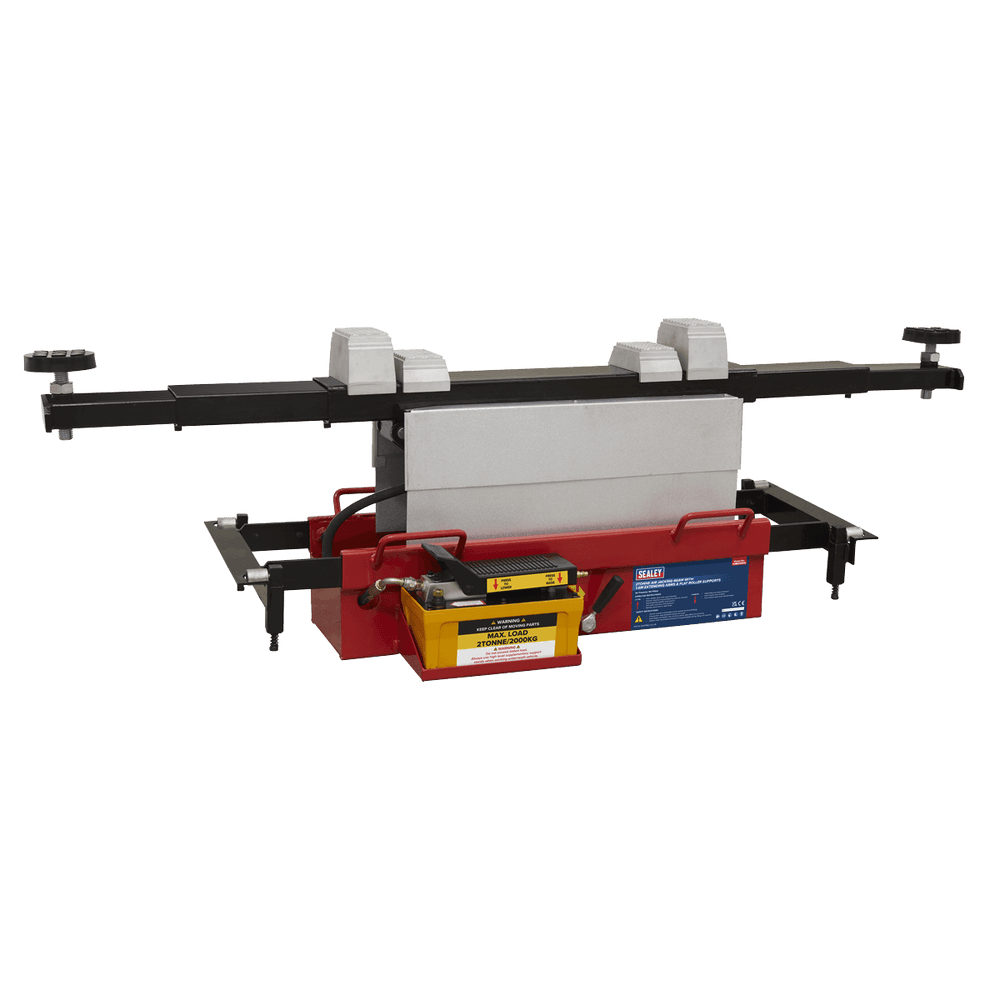 Sealey Air Jacking Beam 2 Tonne with Arm Extenders & Flat Roller Supports SJBEX200A