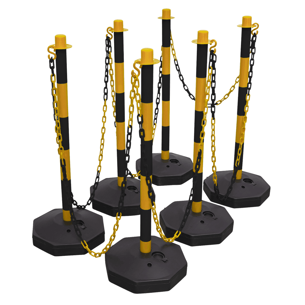 Sealey Black/Yellow Post & Chain Kit 25m BYSBKIT